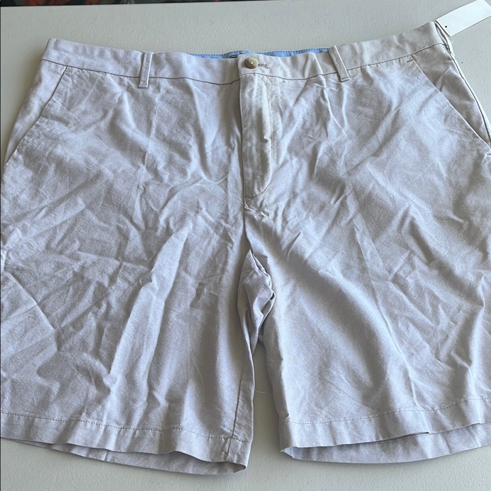 Izod Gray Flat Front Shorts Classic Style - Picture 2 of 7